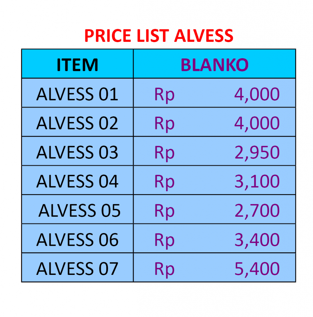 Daftar Harga Kartu Undangan Alves