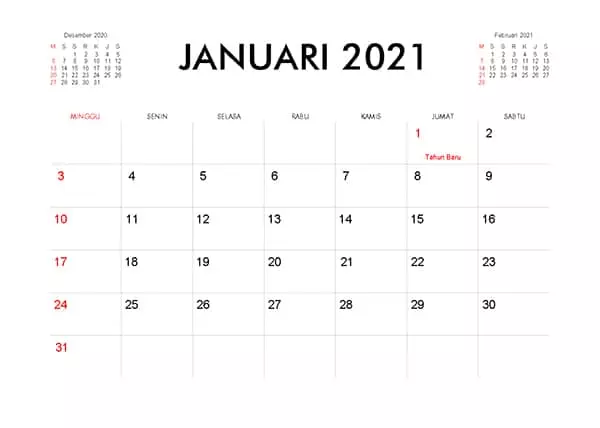Download Template dan Desain Kalender Dinding 2021 Gratis